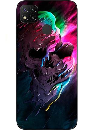 Чехол силиконовый для xiaomi redmi 9c с картинкой череп