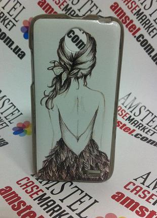Чехол на lenovo a516 оригинальная панель накладка с рисунком девушка с косой
