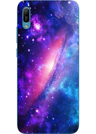 Силиконовый чехол бампер для huawei y6 2019 с картинкой галактика