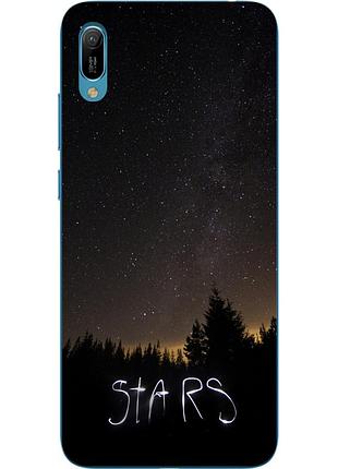 Силиконовый чехол бампер для huawei y6 2019 с картинкой звезды