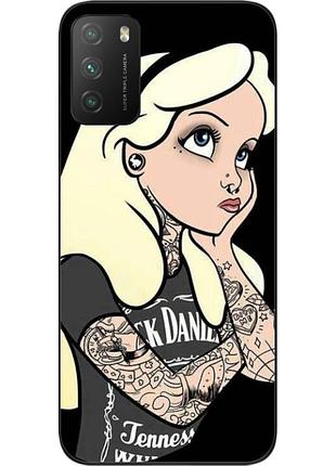 Силиконовый чехол бампер для xiaomi poco m3 с картинкой золушка