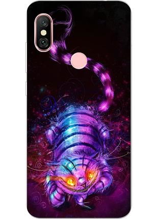 Силіконовий чохол для xiaomi redmi note 6 pro з картинкою чеширський кіт