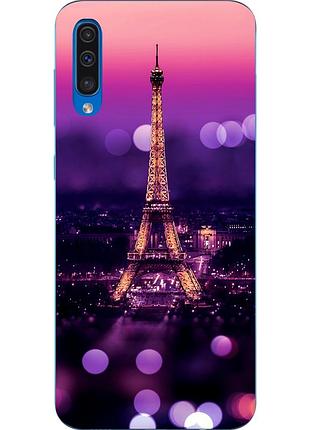 Чохол силіконовий для samsung galaxy a50 2019 a505f з картинкою париж вночі