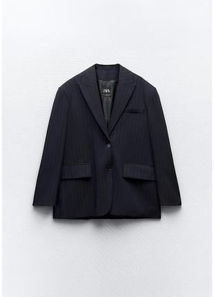 Синий пиджак zara в полоску