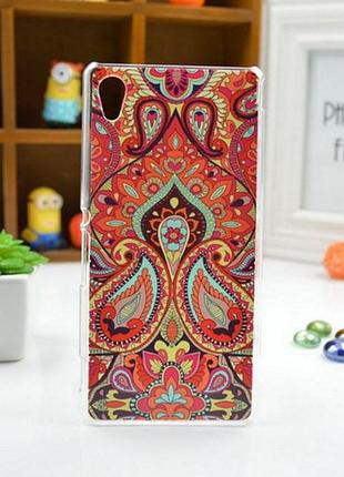 Силиконовый чехол бампер для sony xperia m4 aqua / e2333 с картинкой узор