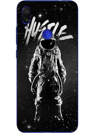 Силиконовый чехол бампер для xiaomi redmi note 7 с картинкой космонавт hustle