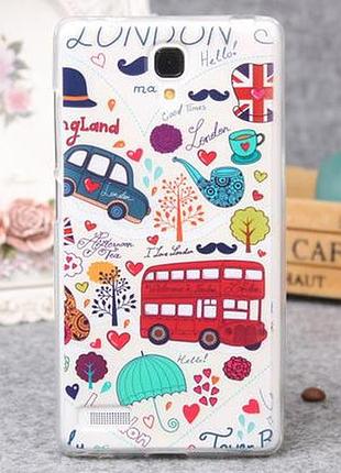 Силіконовий чохол накладка для xiaomi redmi note з картинкою london