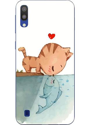 Силіконовий чохол для samsung galaxy m10 / a10 з картинкою поцілунок кота