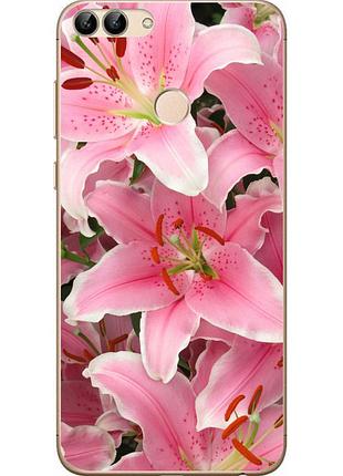Силіконовий чохол з малюнком для huawei p smart квіти лілії