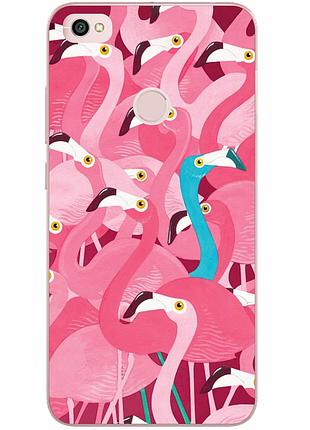 Бампер силиконовый чехол для xiaomi redmi note 5a prime с картинкой фламинго