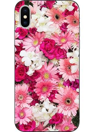 Силиконовый чехол бампер для iphone xs с картинкой нежные цветы