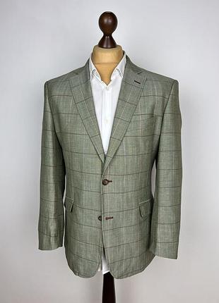 Samuel windsor england wool\linen blazer пиджак в клетку шерсть лен виндзор