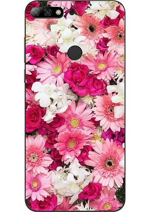 Силіконовий чохол бампер для huawei y6 prime 2018 / honor 7a pro з картинкою ніжні квіти