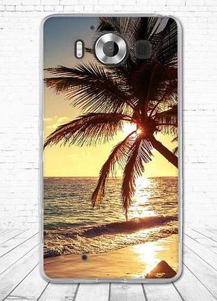 Чехол с картинкой (силикон) для microsoft lumia 950 пальма