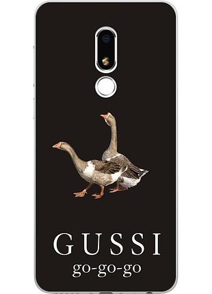Антибрендовый силиконовый чехол для meizu m8 lite с картинкой gussi go go