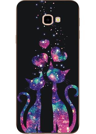 Силіконовий чохол з картинкою для samsung galaxy j4 plus 2018 закохані коти