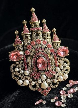 Брошь " королевский дворец" 7см, замок, сказочный