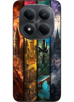 Силіконовий чохол epik для xiaomi redmi note 15 pro 5g з принтом замки факультетів хогвартс