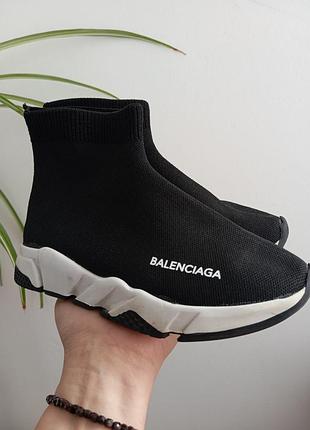 Черные кроссовки-носочки бренда balenciaga speed trainer 33