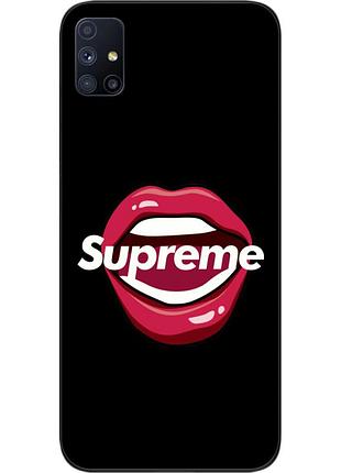Силиконовый чехол для samsung m51 galaxy m515f с картинкой губы supreme