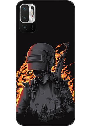 Бампер силиконовый чехол для xiaomi redmi note 10 5g с картинкой pubg