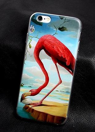 Чехол-накладка для iphone 6 / 6s с картинкой фламинго