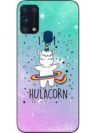 Бампер силиконовый чехол для samsung m31 galaxy m315f с картинкой единорог