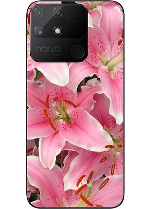 Силіконовий чохол epik для realme narzo 50a з картинкою лілії