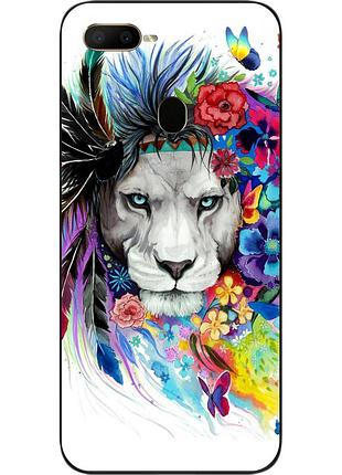 Силіконовий чохол для oppo a12 з картинкою лев