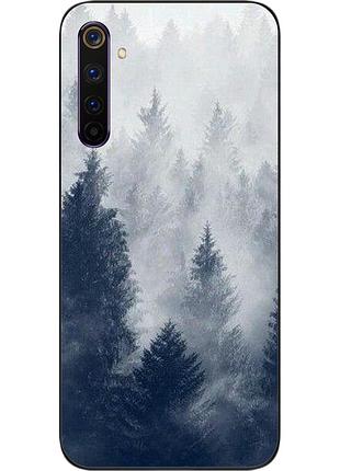 Силиконовый чехол бампер для realme 6 pro с картинкой лес