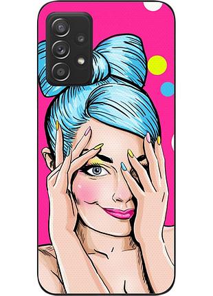 Силіконовий чохол для samsung a52 galaxy a525f з картинкою дівчина поп арт
