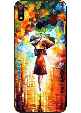 Силиконовый чехол для realme 3 pro с картинкой прогулка
