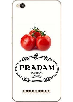 Антибрендовый силіконовий чохол для xiaomi redmi 4a з картинкою pradam pomidori