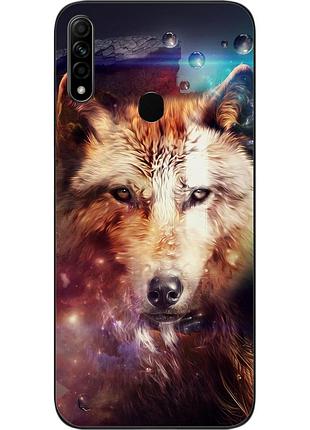 Силиконовый чехол для oppo a31 с картинкой космический волк