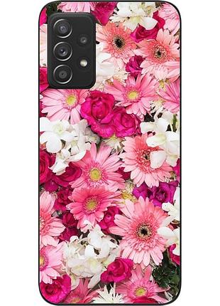 Силиконовый чехол бампер для samsung a72 galaxy a725f с картинкой нежные цветы