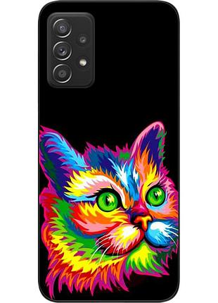 Силіконовий чохол для samsung a52 galaxy a525f з картинкою яскравий кіт