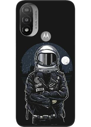 Силиконовый чехол бампер epik для motorola moto e20 с картинкой космонавт и луна
