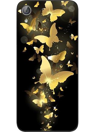 Силіконовий чохол для huawei y6 ii з картинкою золоті метелики