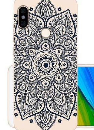 Силиконовый чехол бампер для xiaomi redmi note 5 с картинкой красивый узор