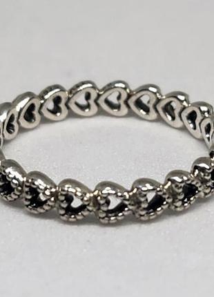 Серебряное кольцо пандора р.58 pandora сердца