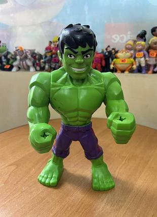 Пластикова фігурка халка (hulk) із серії marvel super hero adventures (mega mighties) hasbro