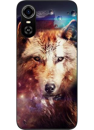 Силіконовий чохол для zte blade a31 plus з картинкою космічний вовк