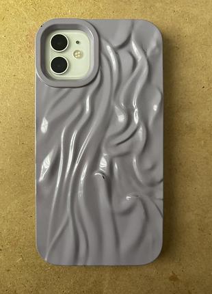 Чохол на iphone 11 фіолетовий, рельєфний дизайн