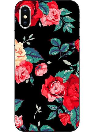 Силіконовий чохол бампер для iphone xs з картинкою троянди
