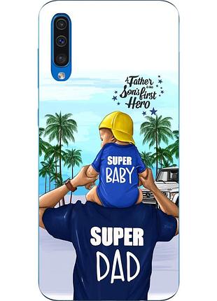 Бампер силіконовий чохол для samsung galaxy a50 2019 a505f з картинкою супер тато