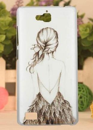 Эксклюзивный чехол для huawei honor 3c с рисунком девушка