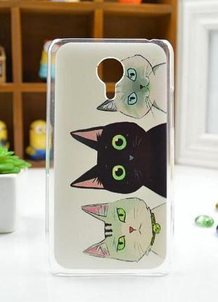 Силіконовий чохол бампер для meizu mx4 з картинкою три кота