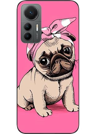 Силиконовый чехол epik для xiaomi 12 lite с картинкой мопс