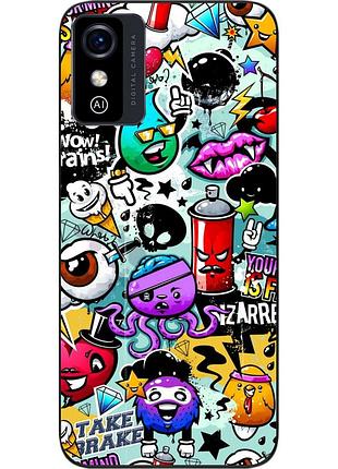 Силиконовый чехол epik для zte blade l9 с картинкой стикеры
