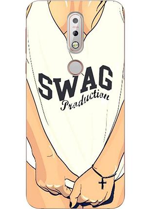 Бампер силіконовий чохол для nokia 7.1 з картинкою swag